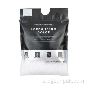 Açık pencere ve kancalı fermuar ambalaj çantası